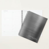 Moderne eenvoudige metalen zilver, grijs planner (Display)