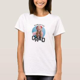 Moderne Eenvoudige Middelbare School Afstudeerfoto T-shirt