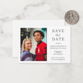 Moderne, eenvoudige MINI-GROOTTE voor fotobruiloft Notitiekaartje (Voorkant / Achterkant in situ)