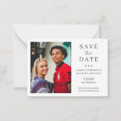 Moderne, eenvoudige MINI-GROOTTE voor fotobruiloft Notitiekaartje (Voorkant)