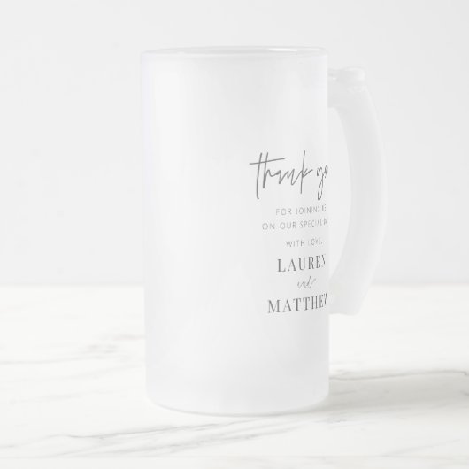 Moderne eenvoudige minieme camouflage bedankt matglas bierpul (Voorkant rechts)