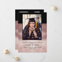 Moderne Eenvoudige Minimaal Roos Zwart afstuderen 