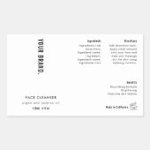 Moderne Eenvoudige Minimal 4 OZ Cosmetische Fles L Rechthoekige Sticker (Voorkant)