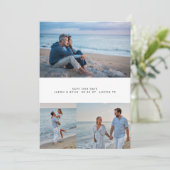 Moderne Eenvoudige Minimale 4 Collage Foto Save The Date (Staand voorkant)