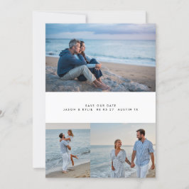 Moderne Eenvoudige Minimale 4 Collage Foto Save The Date