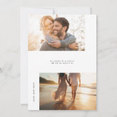 Moderne eenvoudige minimale 5 foto save the date (Achterkant)