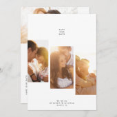 Moderne eenvoudige minimale 5 foto save the date (Voorkant / Achterkant)