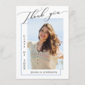 Moderne, eenvoudige, minimale Afstuderen FOTO Dank Bedankkaart (Voorkant)