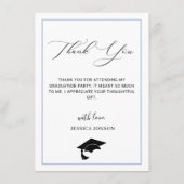 Moderne, eenvoudige, minimale Afstuderen FOTO Dank Bedankkaart (Achterkant)