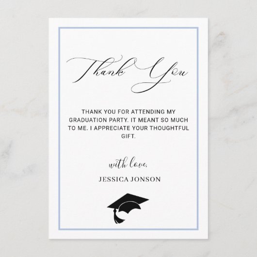 Moderne, eenvoudige, minimale Afstuderen FOTO Dank Bedankkaart (Achterkant)