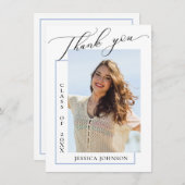 Moderne, eenvoudige, minimale Afstuderen FOTO Dank Bedankkaart (Voorkant / Achterkant)