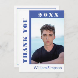 Moderne, eenvoudige, minimale Afstuderen FOTO Dank Bedankkaart