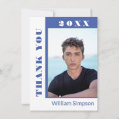 Moderne, eenvoudige, minimale Afstuderen FOTO Dank Bedankkaart (Voorkant)