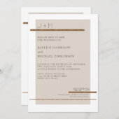 Moderne eenvoudige minimale beige Tan Gold Deco br Kaart (Voorkant / Achterkant)