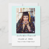 Moderne, eenvoudige minimale Blauwgroen Aqua-blauw Aankondiging (Voorkant)