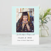 Moderne, eenvoudige minimale Blauwgroen Aqua-blauw Aankondiging (Staand voorkant)