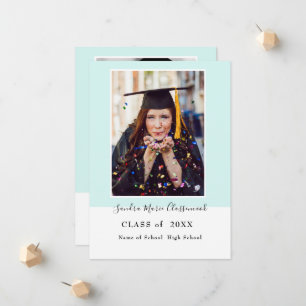 Moderne, eenvoudige minimale Blauwgroen Aqua-blauw Aankondiging