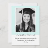 Moderne, eenvoudige minimale Blauwgroen Aqua-blauw Aankondiging (Achterkant)