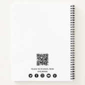 Moderne Eenvoudige minimale foto-QR-code Sociale m Notitieboek (Achterkant)