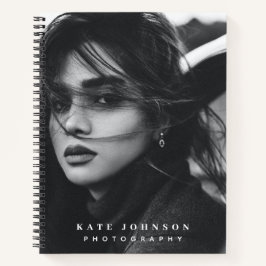 Moderne Eenvoudige minimale foto-QR-code Sociale m Notitieboek