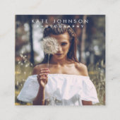 Moderne Eenvoudige minimale foto-QR-code Sociale m Vierkante Visitekaartje (Voorkant)