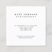 Moderne Eenvoudige minimale foto-QR-code Sociale m Vierkante Visitekaartje (Achterkant)