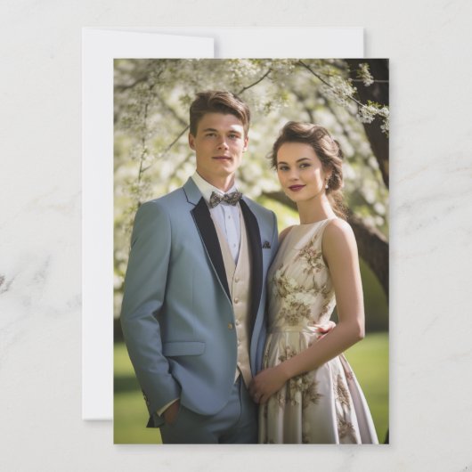 Moderne, eenvoudige, minimale foto save the date (Achterkant)