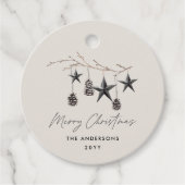 Moderne eenvoudige minimale Kerstmis elegant Bedankjes Labels (Voorkant)