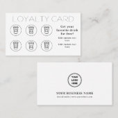 Moderne Eenvoudige Minimale Koffiebeker Café Klantenkaartje (Voorkant / Achterkant)