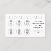 Moderne Eenvoudige Minimale Koffiebeker Café Klantenkaartje (Voorkant)