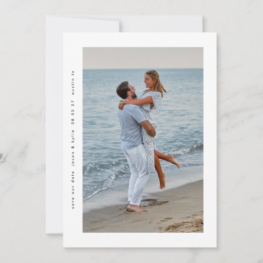 Moderne Eenvoudige Minimale lijst 2 Foto Save The Date (Voorkant)