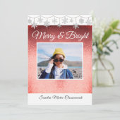 Moderne, eenvoudige, minimale metalen kerstanno aankondiging (Staand voorkant)