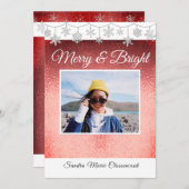 Moderne, eenvoudige, minimale metalen kerstanno aankondiging (Voorkant / Achterkant)