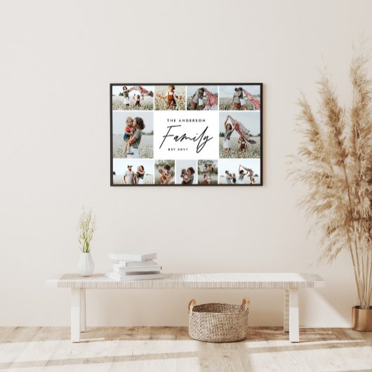 Moderne eenvoudige minimale multi-foto familie cad poster