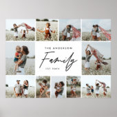 Moderne eenvoudige minimale multi-foto familie cad poster (Voorkant)