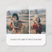 Moderne, eenvoudige, minimale professionele foto vierkante visitekaartje (Voorkant)