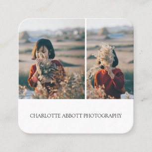 Moderne, eenvoudige, minimale professionele foto vierkante visitekaartje