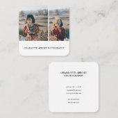 Moderne, eenvoudige, minimale professionele foto vierkante visitekaartje (Voorkant / Achterkant)