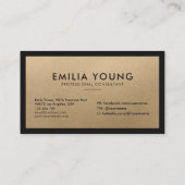 Moderne, eenvoudige, minimale, professionele Gold Visitekaartje (Achterkant)