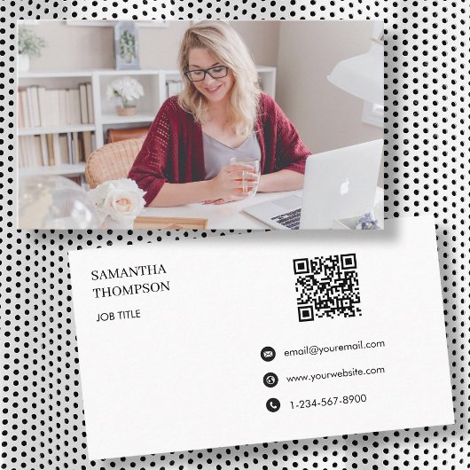 Moderne Eenvoudige Minimale Professionele QR Code Visitekaartje