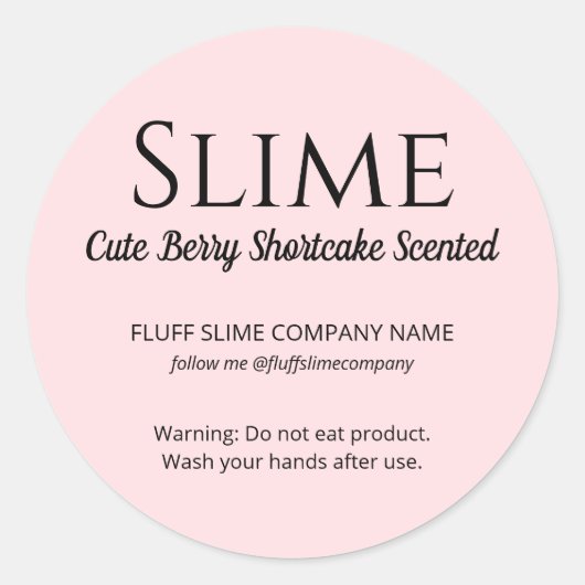 Moderne eenvoudige, minimale roze, compacte produc ronde sticker (Voorkant)