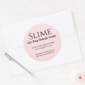 Moderne eenvoudige, minimale roze, compacte produc ronde sticker (Envelop)