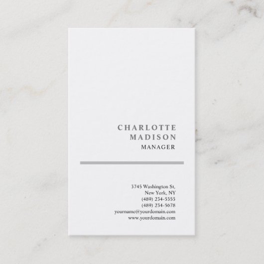 Moderne, eenvoudige, minimale Sjabloon Visitekaartje (Voorkant)