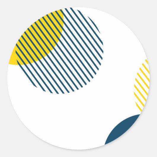 Moderne, eenvoudige, minimale, trendy abstracte ku ronde sticker (Voorkant)