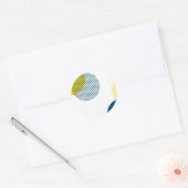Moderne, eenvoudige, minimale, trendy abstracte ku ronde sticker (Envelop)