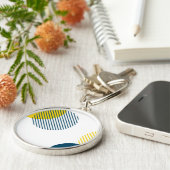 Moderne, eenvoudige, minimale, trendy abstracte ku sleutelhanger (Zijkant)