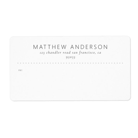 Moderne, eenvoudige, minimale verzendkosten etiket (Voorkant)