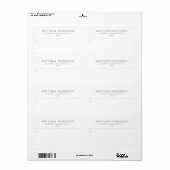 Moderne, eenvoudige, minimale verzendkosten etiket (Full Sheet)