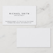 Moderne, eenvoudige minimale Visitekaartje archite (Voorkant / Achterkant)