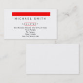 Moderne, eenvoudige minimale Visitekaartje archite (Voorkant / Achterkant)